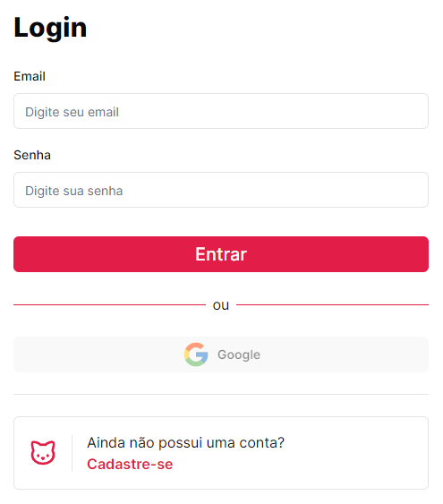 Login usuário